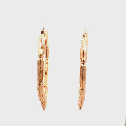 Bamboo Heart Gold Earrings - 07