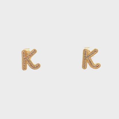 Venus Initial Earrings - K