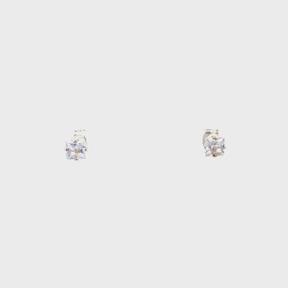 Floor Cubic Zirconia Earrings Square - 5mm