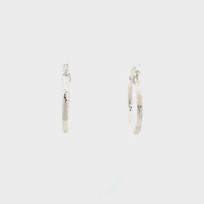 HK Diamond Cut Hoop Earrings 25mm - Style 01