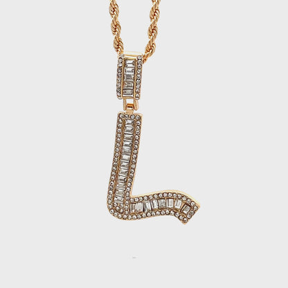 Baguette Initial Necklace - L