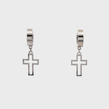 Stainless Steel Huggie Hoop Earrings - Design 03
