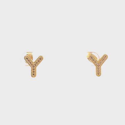 Venus Initial Earrings - Y