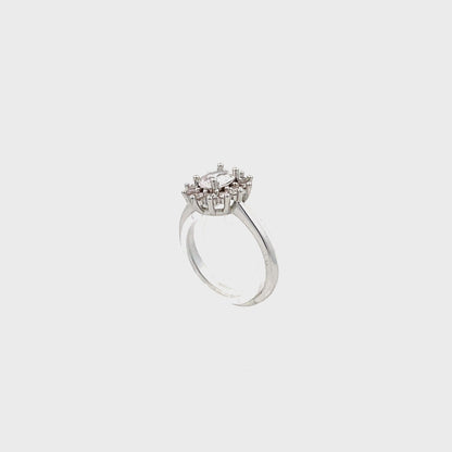 Star Flower Oval-Shaped Fashion Ring - Style 1
