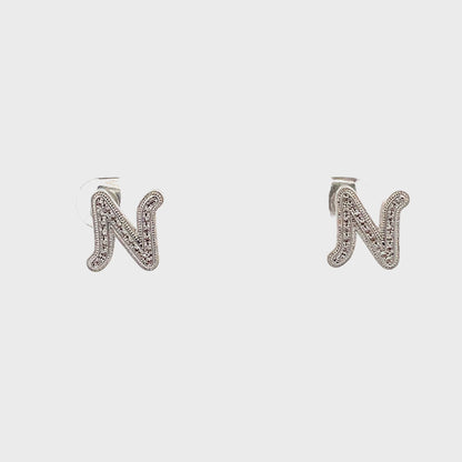 Venus Initial Earrings - N