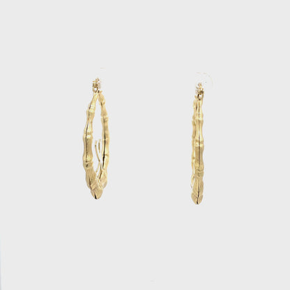Small Bamboo Initial Earrings "K"