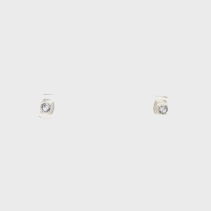 Floor Cubic Zirconia Earrings Round - 3mm