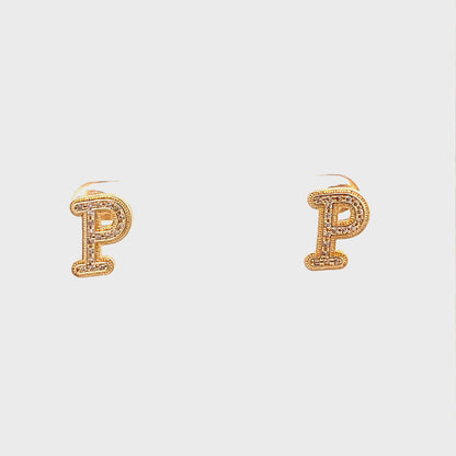Venus Initial Earrings - P
