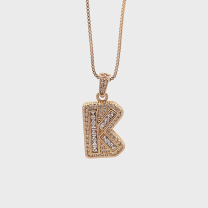 Fancy Diamond Necklace - Letter K