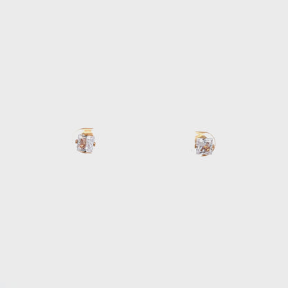 Floor Cubic Zirconia Earrings Square - 5mm