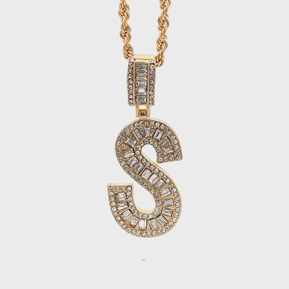 Baguette Initial Necklace - S