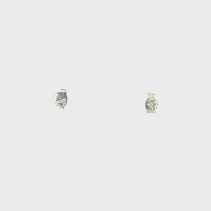Floor Cubic Zirconia Earrings Triangle - 4mm