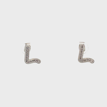 Venus Initial Earrings - L