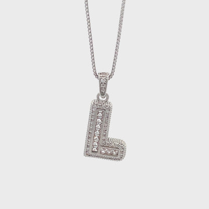 Fancy Diamond Necklace - Letter L