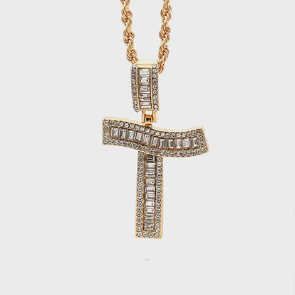 Baguette Initial Necklace - T