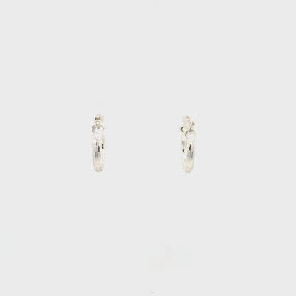 HK Diamond Cut Hoop Earrings 15mm - Style 03