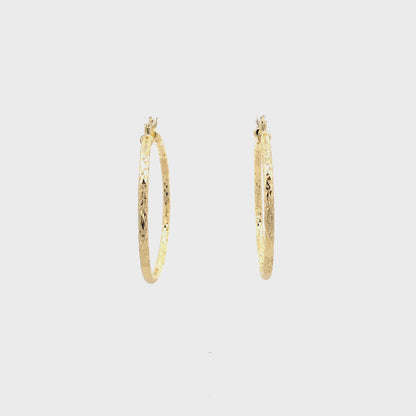 HK Diamond Cut Hoop Earrings 45mm - Style 01