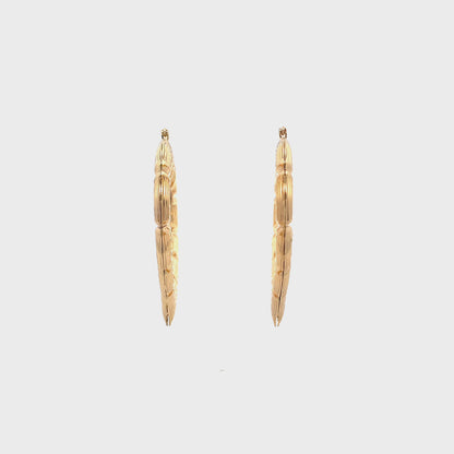 Bamboo Heart Gold Earrings - 05