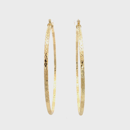 HK Diamond Cut Hoop Earrings 90mm