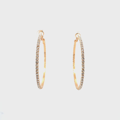 Bling Bling Rhinestone Hoop Earrings 50mm #1-5