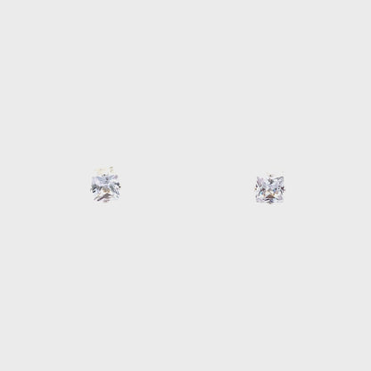 Floor Cubic Zirconia Earrings Square - 6mm