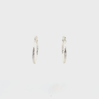 HK Diamond Cut Hoop Earrings 20mm - Style 02