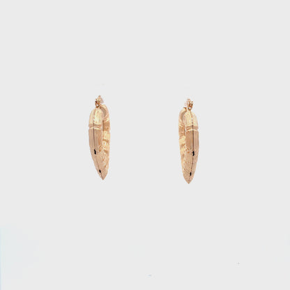 Bamboo Heart Gold Earrings - 01