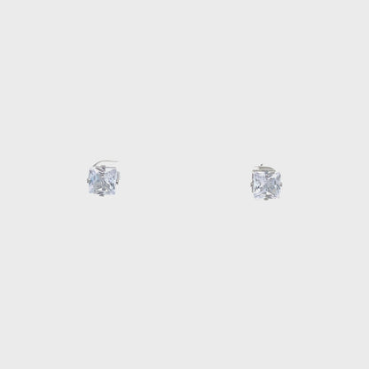 Cubic Zirconia Earrings Square - 6MM