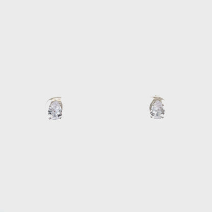 Floor Cubic Zirconia Earrings Pear - 5mm