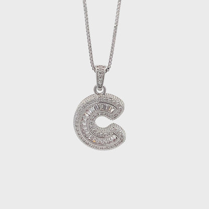 Fancy Diamond Necklace - Letter C
