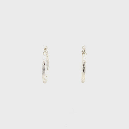 HK Diamond Cut Hoop Earrings 20mm - Style 03