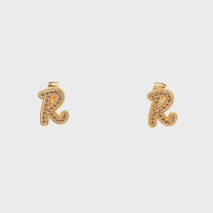 Venus Initial Earrings - R