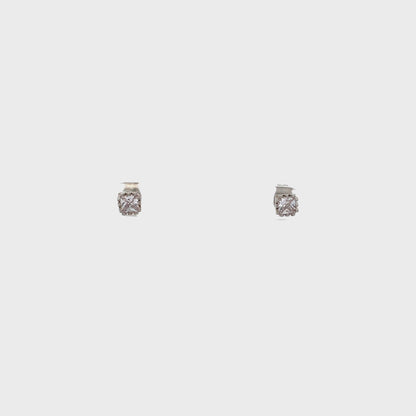 Crown CZ Square Earrings - 04