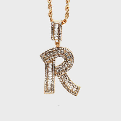 Baguette Initial Necklace - R