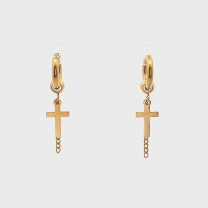 Stainless Steel Huggie Hoop Earrings - Design 01