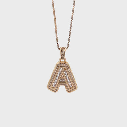 Fancy Diamond Necklace - Letter A