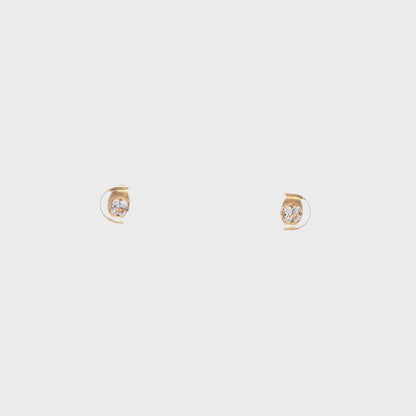 Floor Cubic Zirconia Earrings Square - 3mm