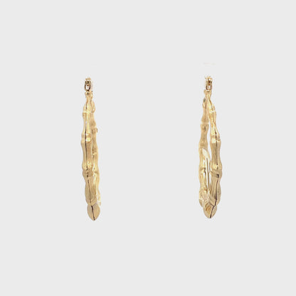 Small Bamboo Initial Earrings "T"
