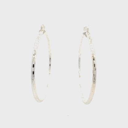 HK Diamond Cut Hoop Earrings 75mm - Style 03