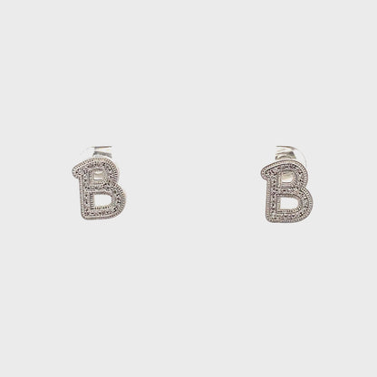 Venus Initial Earrings - B