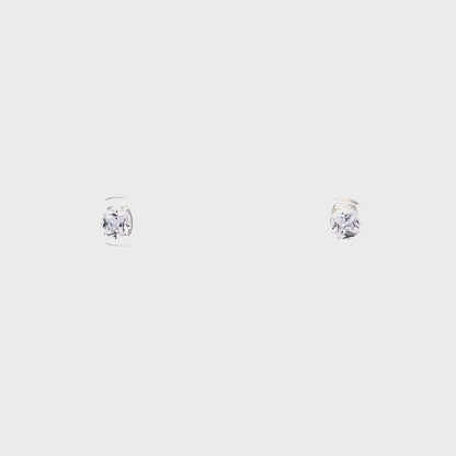 Sterling Silver Square Earrings - 4MM