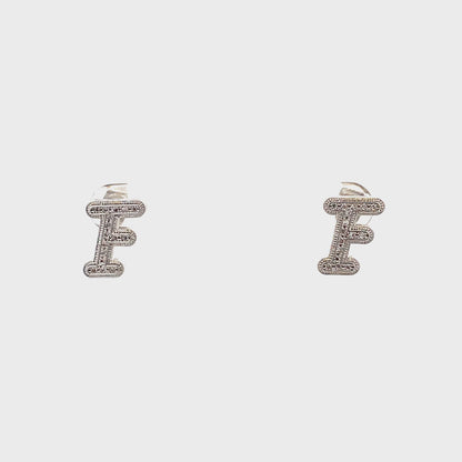 Venus Initial Earrings - F