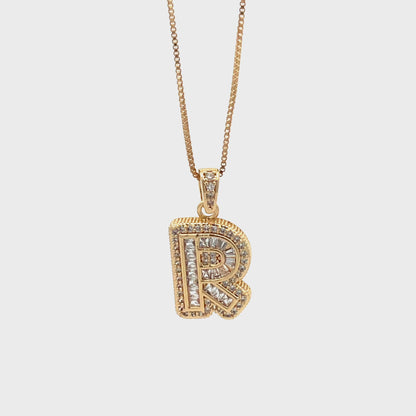 Fancy Diamond Necklace - Letter R