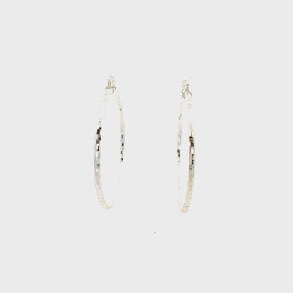 HK Diamond Cut Hoop Earrings 55mm - Style 03