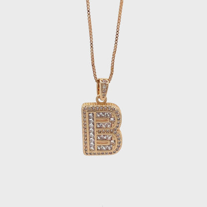 Fancy Diamond Necklace - Letter B