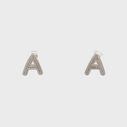 Venus Initial Earrings - A