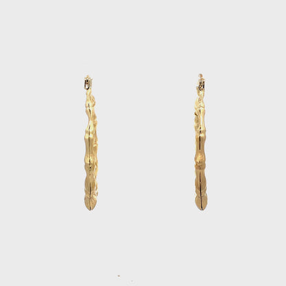 Small Bamboo Initial Earrings "L"