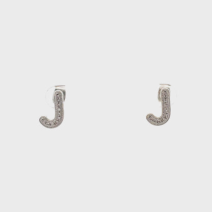 Venus Initial Earrings - J