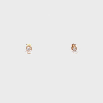 Floor Cubic Zirconia Earrings Triangle - 4mm