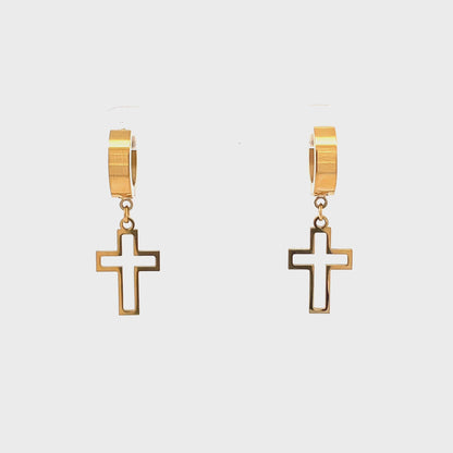 Stainless Steel Huggie Hoop Earrings - Design 03